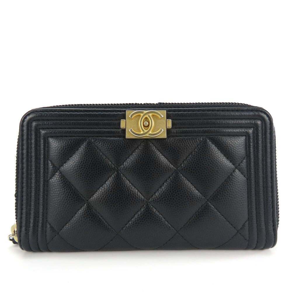 CHANEL Black Caviar Leather Wallet